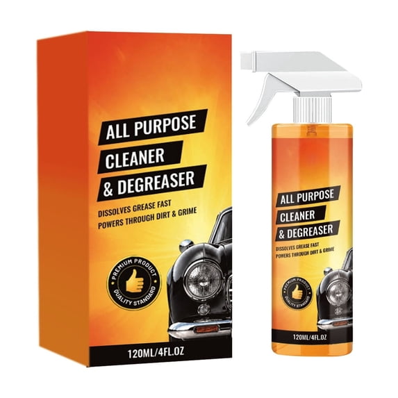 HOARBOEG Car Interior Degreaser Cleaner Spray 120ml, Multi-Purpose Auto Interior Oil Stain Remover & Odor Eliminator, Safe for Car Seats Dashboard Plastic Vinyl