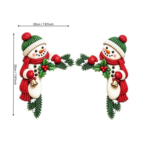 HOARBOEG Christmas Door Corner Decor, Wooden Door Frame Topper, Festive Accent for Entryways Window Corners and Mantel Edges, 7.87 x 7.87 x 0.20in Flat Ornament with Printed Holiday Details