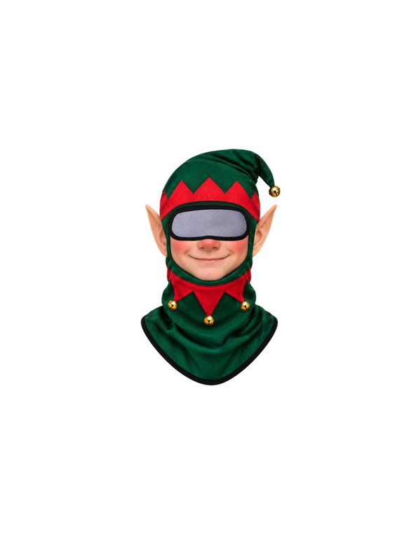 HOARBOEG Christmas Elf Costume Mask, Full Head and Neck Costume Accessory, 16.14 x 7.87 Inch