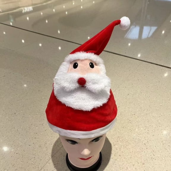 HOARBOEG Christmas Hat with Music, Singing Dancing Santa Hat with Swinging Motion, Festive Musical Santa Hat with Replaceable Batteries, Fun Christmas Party Hat, Christmas Gift