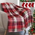 thumbnail image 1 of HOARBOEG Christmas Throw Blanket for Adults Soft Warm Flannel Plush Blankets for Couch Bed, Festive Holiday Xmas Cozy Red Blanket Gift for Mom, Family, 50x39 in, 1 of 9