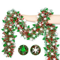 HOARBOEG Christmas Tinsel Garland Hairy Strips 9.84ft, Multicolor Fringe Decor for Tree, Door, Wall, Versatile Holiday Hanging for Christmas, Wedding, Birthday Festivities, Seasonal Decor