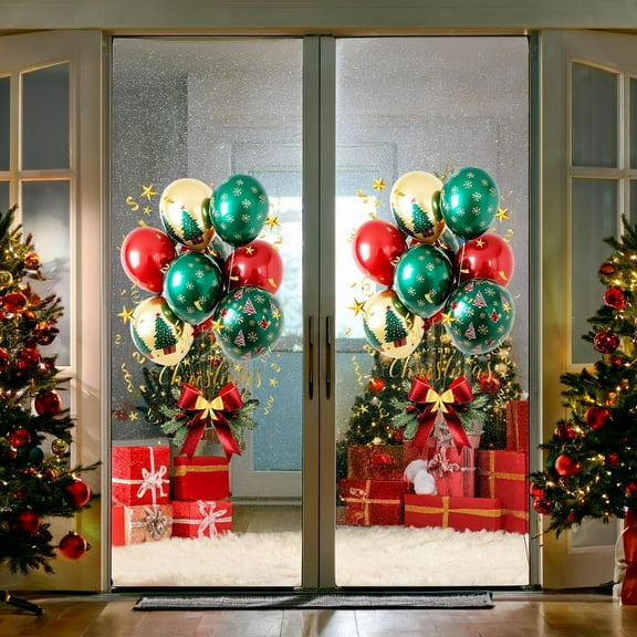 HOARBOEG Christmas Window Stickers, Electrostatic Cling Film, Holiday Decals for Glass Doors, Reusable Static Cling Window Decoration for Christmas, Shopping Mall, Home, 23.62in