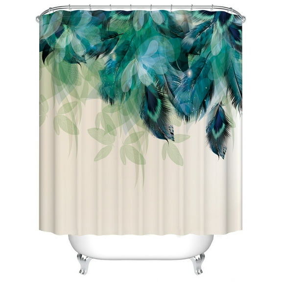 HOARBOEG Color Printing Shower Curtain Liner, Christmas Shower Curtain for Bathroom, Waterproof Polyester Bath Curtain, Holiday Decor, Quick-Dry, Machine Washable for Home, Hotel, Dorm