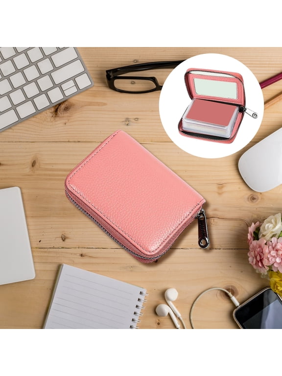 HOARBOEG Compact Card Holder - 4.3" Thin Zipper Small Wallet for ID/Credit Cards, Waterproof Coin Purse Organizer for Men & Women
