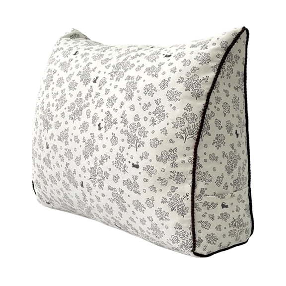 HOARBOEG Cotton Printed Wedge Pillow – Soft Floral Triangular Backrest Cushion for Sofa, Bed, Chair, Lumbar Support, Breathable Decorative Throw Back Support Pillows