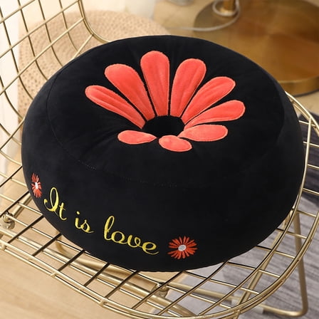 HOARBOEG Cute Circular Pattern Chair Cushion Cute Plush Flower Throw Pillows Super Soft, Breathable Floor Cushions for Dining Living Room Bedroom Floor, 14.96*14.96in