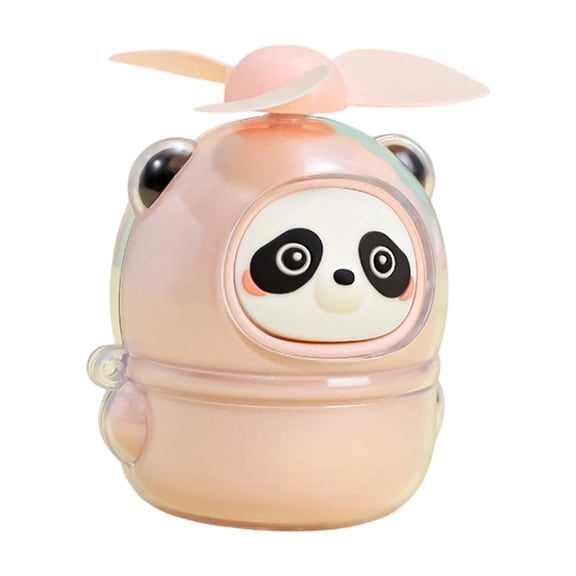 HOARBOEG Cute Panda Handheld Mini Fan USB Rechargeable Portable Personal Cooling Fan with Soft Blades for Outdoor Indoor Use - Green Cartoon Panda Design, Gift