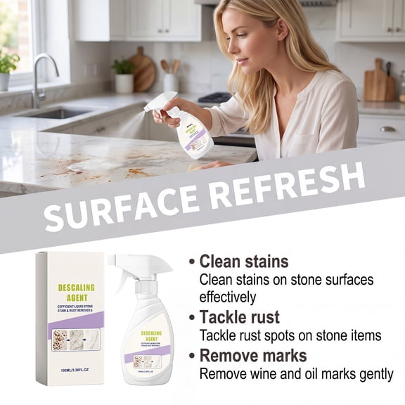 HOARBOEG Descaling Agent Limescale Remover Descaler 100ml, Eco-Friendly Appliance Cleaner for Coffee Maker Kettle Dishwasher, Fast-Acting Descaling Solution for Household, Safe Multi-Purpose Descaler
