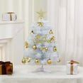 thumbnail image 1 of HOARBOEG Desktop Mini Christmas Tree Set, White Tabletop Artificial Xmas Tree w/ Gold Star, Indoor Holiday Decor for Home, Office, Party Gift, 1 of 6