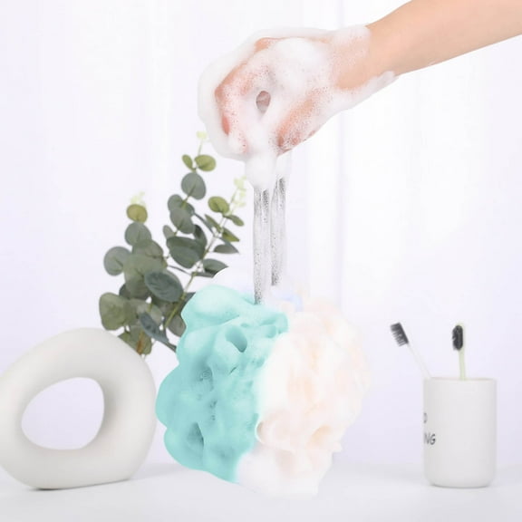 HOARBOEG Dreamy Colorful Bath Flower Soft Non-Scattering Scrubbing Sponge High Beauty Bath Sponges hower Loofah Hanging Loop for Body Exfoliation