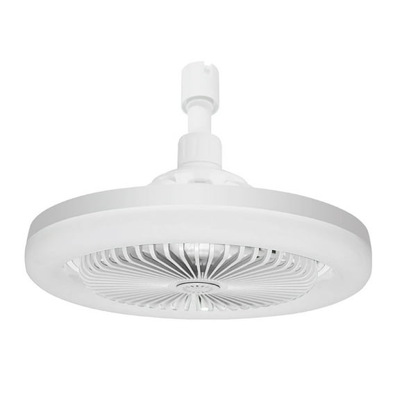 HOARBOEG E27 Ceiling Fan Light with Remote Control - Adjustable 3-Speed Hidden Blades, 3-Color Dimmable LED, Swivel Head for Directional Airflow (Convertible to 10.6in Gimbal Lamp)