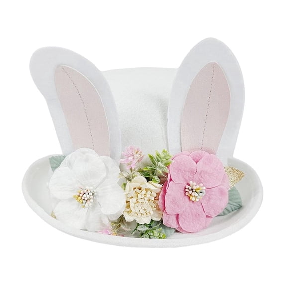 HOARBOEG Easter Bunny Ear Top Hat for Adults & Teens, Cute Rabbit Ear Party Hat, Easter Costume Prop and Performance Decoration for Easter Party