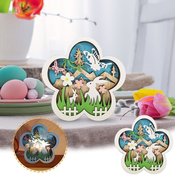 HOARBOEG Easter Bunny Night Light Easter Happy Led Night Light Usb Modes Decorations Lights, Atmosphere Spring Ornament For Indoor Home Party Easter Tabletop Decoration Easter Gifts For Kids
