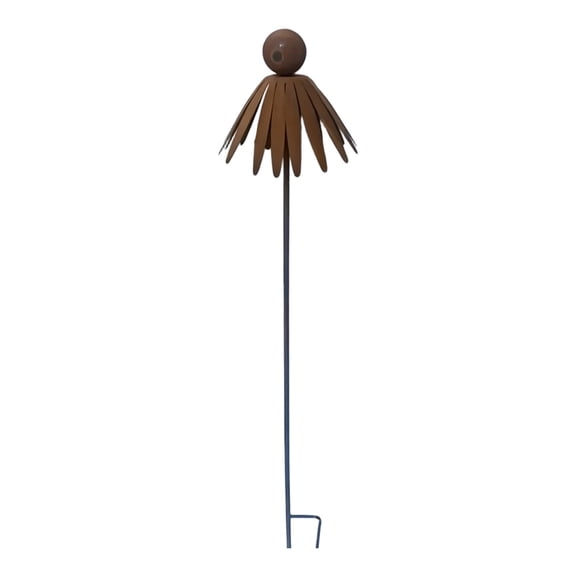 HOARBOEG Echinacea Coneflower Metal Garden Art, Vintage Rusty Iron Flower Sculpture for Yard and Patio, Outdoor Garden Decor, Sturdy Metal Stake for Lawn and Flower Bed Decoration