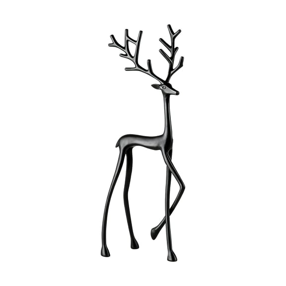 HOARBOEG European Style Deer Statue Ornament with Antique Finish, Outdoor Garden Decor Stag Sculpture for Entrance, Patio, and Lawn Decoration, Weather-Resistant Animal Knick-knack