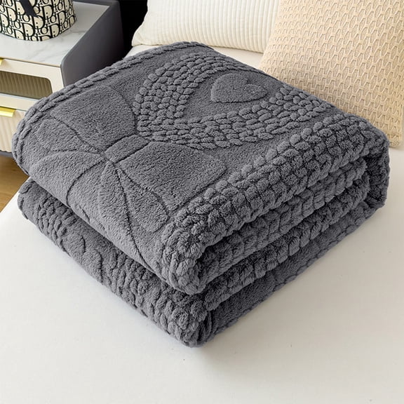 HOARBOEG Extra Thick & Soft Double Layer Blanket, Blue Raschel Throw Blanket 39x27 Inches, Heavy Duty Fleece Blanket for Couch, Bed, Office Nap, Winter & All Seasons