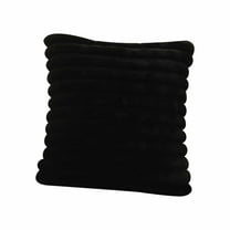 HOARBOEG Faux Plush Throw Pillow Striped Hug Pillows Soft Black Sofa Cushion Bedroom Bed Pillows, 17.7*17.7in 1 Pillowcase, 1 Pillow Core