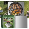 thumbnail image 1 of HOARBOEG Fireproof Mat for Outdoor Barbecue Grill Flame Retardant Heat Resistant Ground Protector Pad Portable Camping Fire Pit Mat for Deck Patio Grass, 1 of 9
