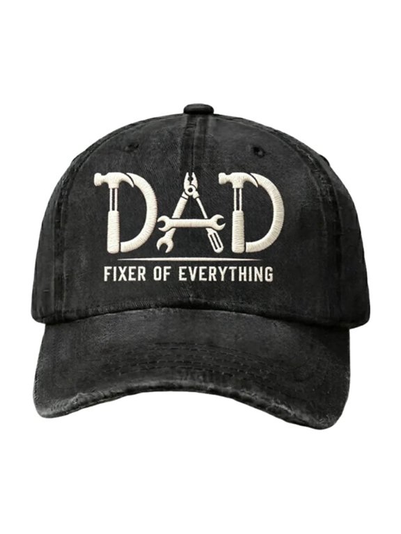 HOARBOEG Fixer Of Everything Hat Baseball Cap, Funny Tool Embroidered Dad Hat for Men, Vintage Washed Cotton Adjustable Father's Day Gift for Handyman Dad Husband