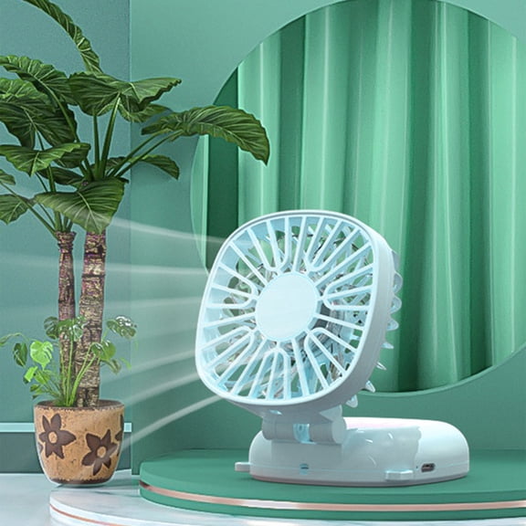 HOARBOEG Folding Desk Fan Rechargeable Small Handheld Fan 3-Speed Silent Operation Table Fan USB Powered Desktop Fans for Office/Bedroom