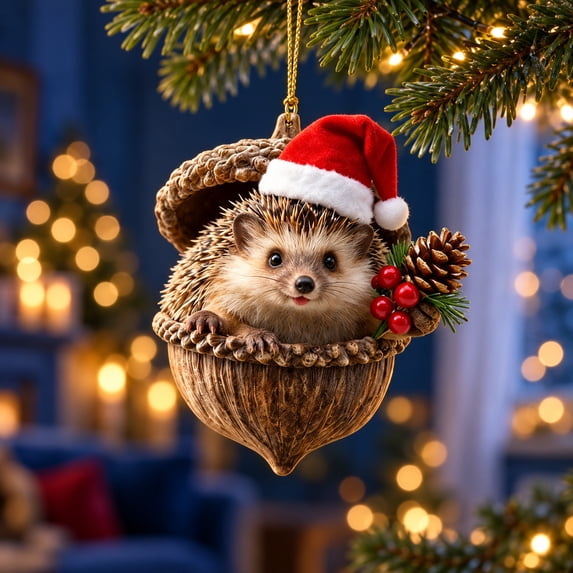 HOARBOEG Forest Animal Ornament, 2D Acrylic Christmas Pendant, Acorn ...