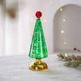 thumbnail image 1 of HOARBOEG Glass Mini Christmas Tree Candle Lights, 10.62 Inch Tabletop Decor for Holiday, Festive Glass Tree Lamp with LED Lights, Perfect for Mantel, Shelf, Office, Party, Gift, 1 of 4