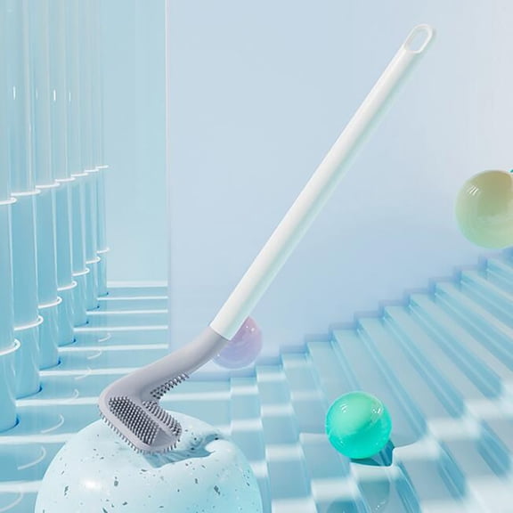 HOARBOEG Golf Club Shaped Toilet Brush Silicone Commode Cleaning Brush Wall- Mounted Toilet Cleaning Brush Long Handle Toilet Scrubber Double Sided Brush Head Toilet Bowl Scrubber