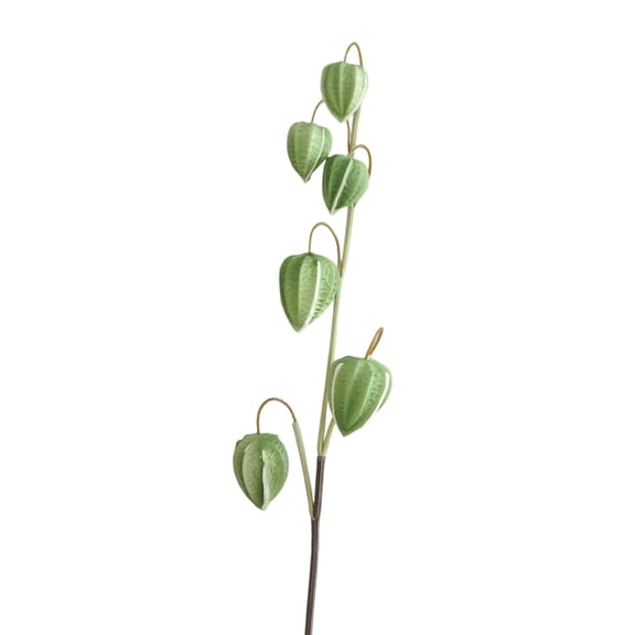 HOARBOEG Green Artificial Lantern Fruit Branches, Fake Physalis Flower Clusters for Home Wedding Decor, Realistic Faux Fruit for Table Centerpiece and Living Room Decoration