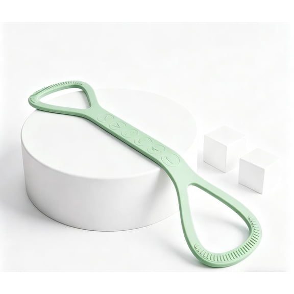 HOARBOEG Green Figure 8 Resistance Band for Women, Silicone Stretching Strap with Ergonomic Handles, Portable Exercise Band for Shoulder Back Arm Yoga Toning, Home Fitness Equipment
