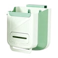 thumbnail image 1 of HOARBOEG Green Foldable Hanging Trash Can for Kitchen Cabinet Door, Collapsible Wall Mounted Waste Bin with No Drill Installation, Space Saving Under Sink Garbage Can, Portable Small Trash Bin, 1 of 6