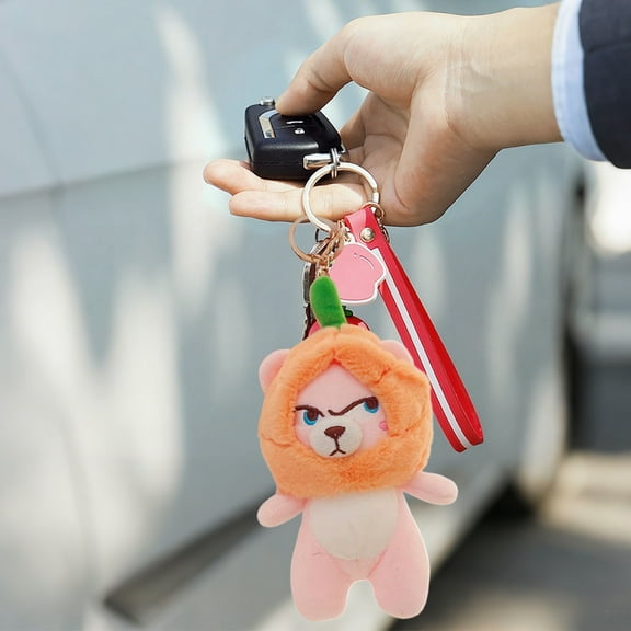 HOARBOEG Halloween Pumpkin Bear Keychain, Cute Plush Key Ring Doll Charm Pendant Keychains for Gifts, Christmas, Birthday, Friend, Family, Good Luck