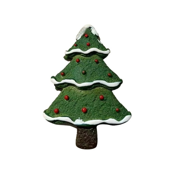 HOARBOEG Hand Painted Resin Christmas Tree Ornament, Small Green Holiday Hanging Decor for Tree, Home Party Decoration, Reusable Festive Ornament with Pre-attached String