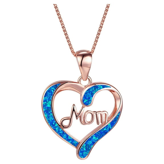 HOARBOEG Heart Shaped Women's Necklace for Mom Mother's Day Gifts Alloy Zircon Bijouterie