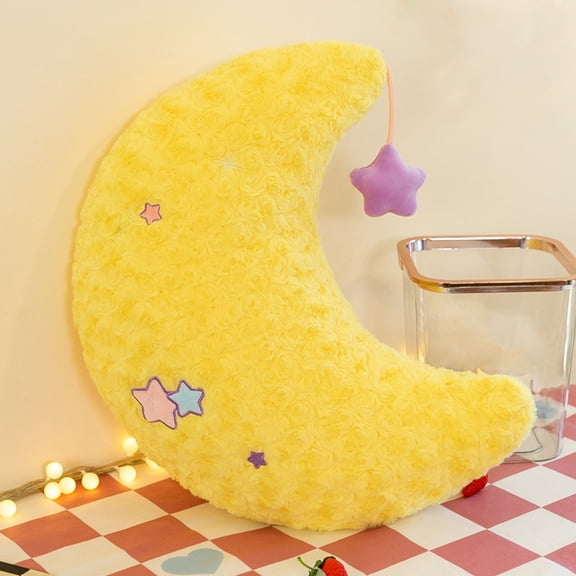 HOARBOEG Moon Shaped Plush Toys Plush Throw Pillow Moon Fill Hug Pillows Waist Cushion for Sofas, Cars, Bedrooms