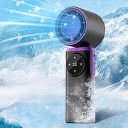 HOARBOEG High-Speed Handheld Mini Fan with Cooling, Portable 6000mAh Battery-Operated Personal Fan, 199 Adjustable Speeds for Outdoor Use, Travel, Desk, Fast-Cooling Thermoelectric Fan
