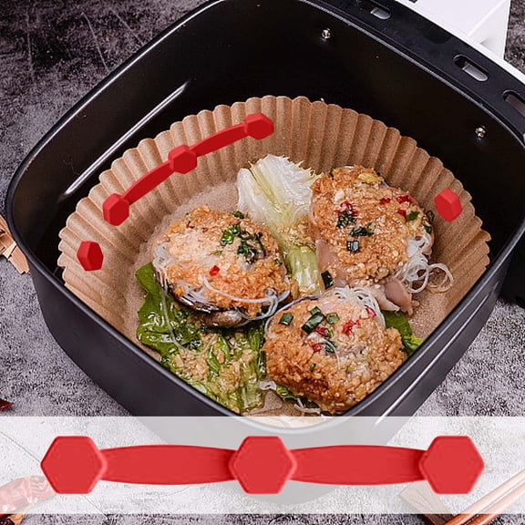 HOARBOEG High Temperature Resistant Magnetic Silicone Clips for Air Fryer, 2Pcs Silicone Magnets to Secure Parchment Paper Liners, Universal Air Fryer Accessories