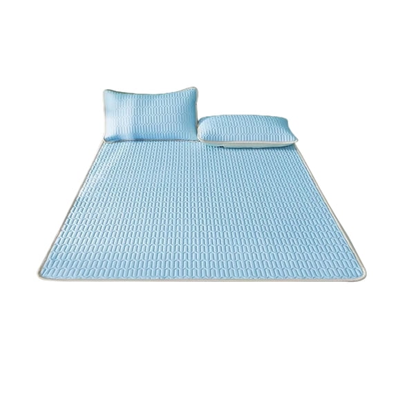 HOARBOEG Ice Silk Cooling Sheet Set, 3-Piece Summer Bed Sheets with Mattress Topper for Hot Sleepers, Breathable & Moisture-Wicking Bedding for Dormitory, Air Conditioner Effect