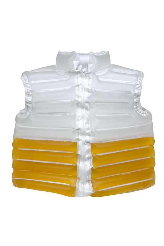 HOARBOEG Inflatable Transparent Beer Drinking Jacket with Straw, Wearable Drink Holder Vest for Outdoor Party Festival Carnival, Hands-Free Beverage Costume, Novelty Fun