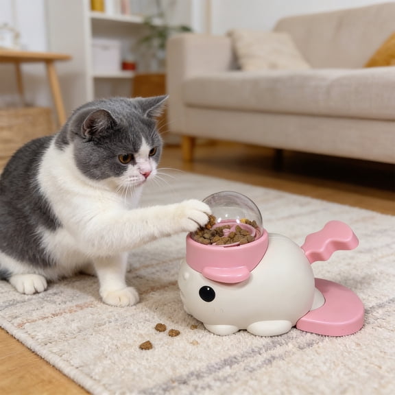 HOARBOEG Interactive Dog Feeder & Cat Slow Feeder Toy, Cute Whale Shaped Food Dispenser for Fast Eaters, Mental Stimulation Puzzle Toys