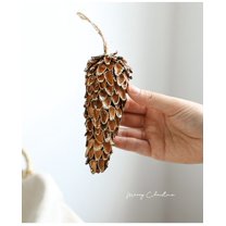 HOARBOEG Large Natural Pinecone Christmas Ornaments, Woodland Holiday Decor for Christmas Tree, Mantel, Wreath and Festive Home Decoration, Pine Cone Pendants for Seasonal Displays