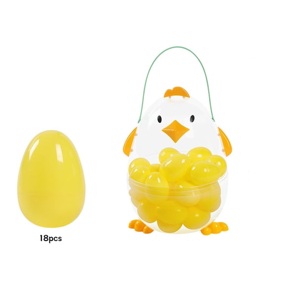 HOARBOEG Large Plastic Easter Egg Shaped Candy Gift Box, 10.6in Fillable Egg Container for Treats, Toys, and Storage, Decorative Spring Holiday Party Favor Boxes