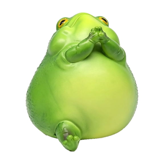 HOARBOEG Lazy Hands-Together Resin Frog Figurine, Humorous Animal Desktop Ornament, Serene Green Shelf Frog Statue, Collectible Home Office Frog Decor 3.14x3.14x3.14in