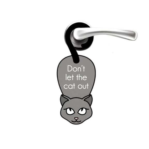 HOARBOEG Don't Let The Cats Out Wooden Sign - Funny Cat Warning Door Hanger for Pet Owners, Rustic Home Decor Wood Plaque with Rope, Front Door Indoor Outdoor Decoration Gift for Cat Lovers