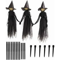 HOARBOEG Life-Size 5ft Glowing Witch Halloween Decor with Voice Control & Sound Activation – Scary Outdoor Yard Decorations, Waterproof LED Luminous Holding Hands Prop for Party