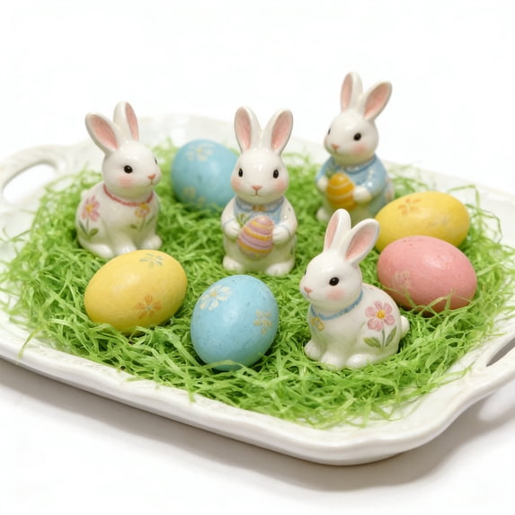 HOARBOEG Light Green Shredded Raffia Grass - Easter Basket Stuffing & Easter Egg Filler, Eco-Friendly Creative Egg Decorations and Gift Wrapping Grass Shreds