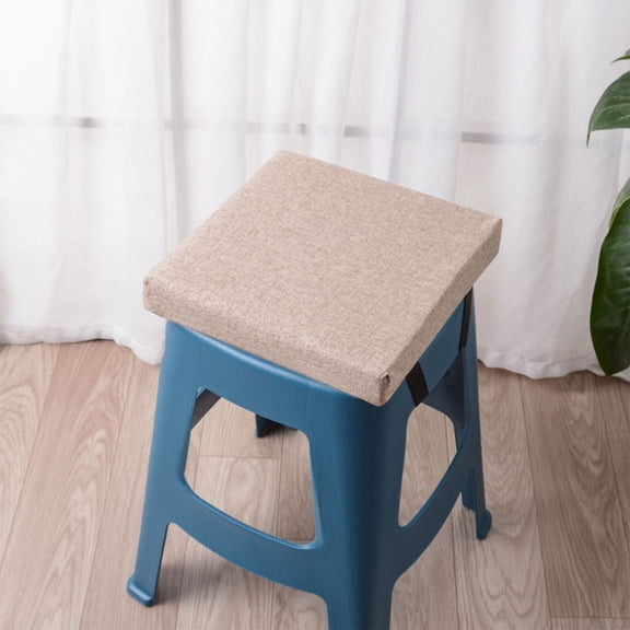 HOARBOEG Linen Dining Chair Cushion Pad Square 12x12in Non-Slip Kitchen Seat Cushion, Removable Washable Cover for Dining Room Chair, Comfortable Chair Pad for Home Kitchen Office Cafe Restaurant