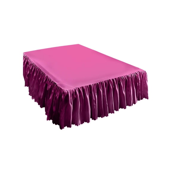 HOARBOEG Luxury Bed Skirt with Lace Trim, Full Coverage Dust Ruffle for Queen Size Bed, All-Season Bedskirt with Elastic Hem - Elegant Solid Color Bedding Cover (78.7 x 59in)