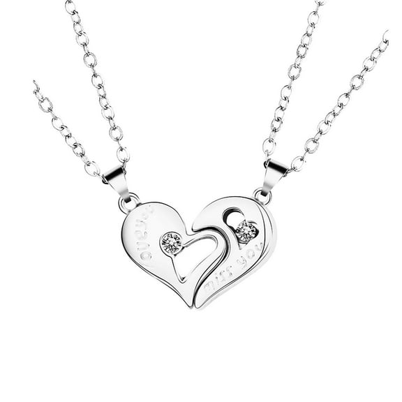 HOARBOEG Magnetic Couple's Pendant Necklace Set - Interlocking Heart Collarbone Chains for Valentine's Day Gifts, Hypoallergenic Matching Jewelry for Him & Her