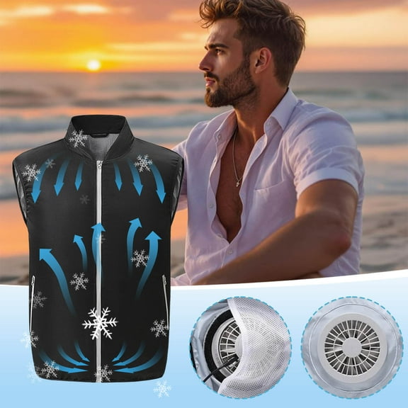 HOARBOEG Men’s & Women’s Cooling Jacket with USB Fans - Lightweight UPF 50+ Sun Protection, Adjustable 3-Speed Fan for Hiking, Fishing, Camping - Breathable & Sweat-Wicking Outdoor Gear